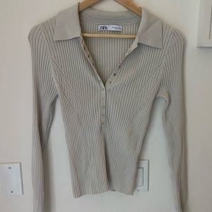 Knit button down Zara top